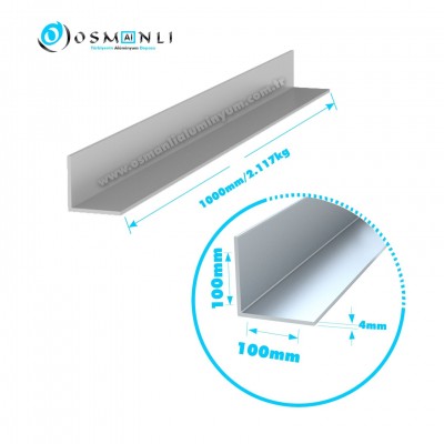 Alüminyum Köşebent 100x100x4mm