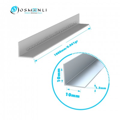 Alüminyum Köşebent 10x10x1.2mm